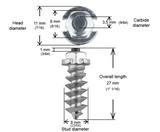 iGrip Shoulder Screw Studs, 25mm 200 Pack